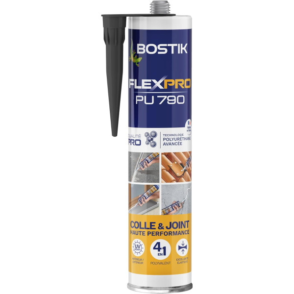 photo-Mastic - Colle et joint - Intérieur/extérieur - Noir - Polyuréthane - Bostik - Flexpro PU790