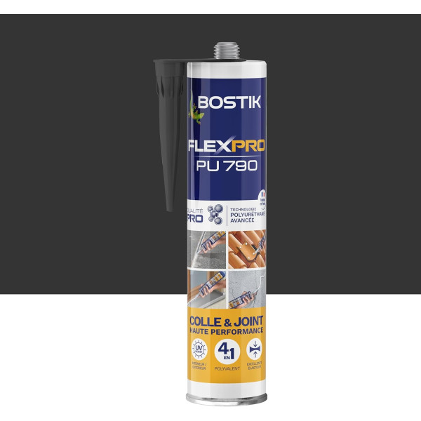 Mastic - Colle et joint - Intérieur/extérieur - Noir - Polyuréthane - Bostik - Flexpro PU790