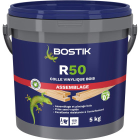 photo-Colle vinylique - Bois - Assemblage et plaçage - Intérieur - Prise semi rapide - Bostik R50 - 5kg