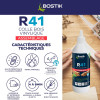 Colle vinylique - Bois - Assemblage et plaçage - Intérieur/extérieur - Blanc - Bostik R41 - 750g