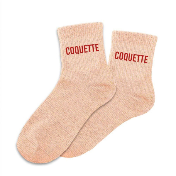 PHOTO-Chaussettes - Femme - Rose avec paillettes - Coquette - Taille 36/42 - Humour - Cadeau