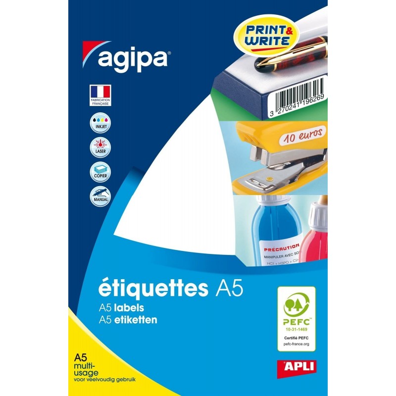 Étiquettes Adhésives Format A5 114015 - Apli Agipa pas cher