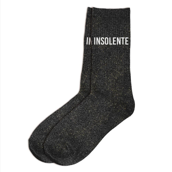 PHOTO-Chaussettes - Femme - Gris avec paillettes - Insolente - Taille 36/42 - Humour - Cadeau