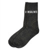 PHOTO-Chaussettes - Femme - Gris avec paillettes - Insolente - Taille 36/42 - Humour - Cadeau