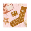 Chaussettes - Femme - Marron avec paillettes - Cousine d'amour - Taille 36/42 - Humour - Cadeau