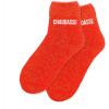 photo-Chaussettes - Femme - Orange avec paillettes - Chaudasse - Polaire - Taille 36/42 - Humour - Cadeau