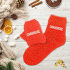 Chaussettes - Femme - Orange avec paillettes - Chaudasse - Polaire - Taille 36/42 - Humour - Cadeau