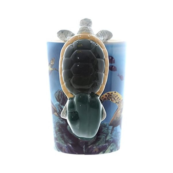 Tasse - Mug - Anse forme de tortue - Tortues - Fonds marins - Idée cadeau
