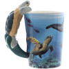 Tasse - Mug - Anse forme de tortue - Tortues - Fonds marins - Idée cadeau