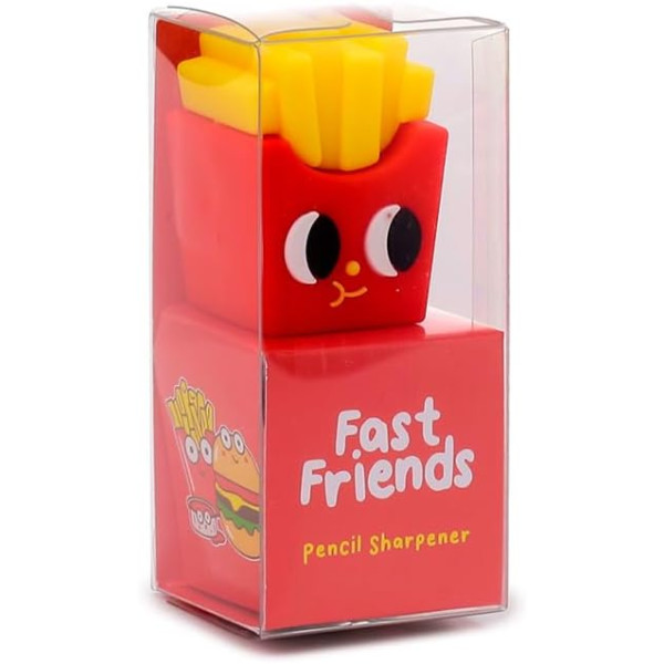 Taille-crayon - 1 trou - Burger - Frites - Modèle aléatoire - Petit format - Idéal trousse