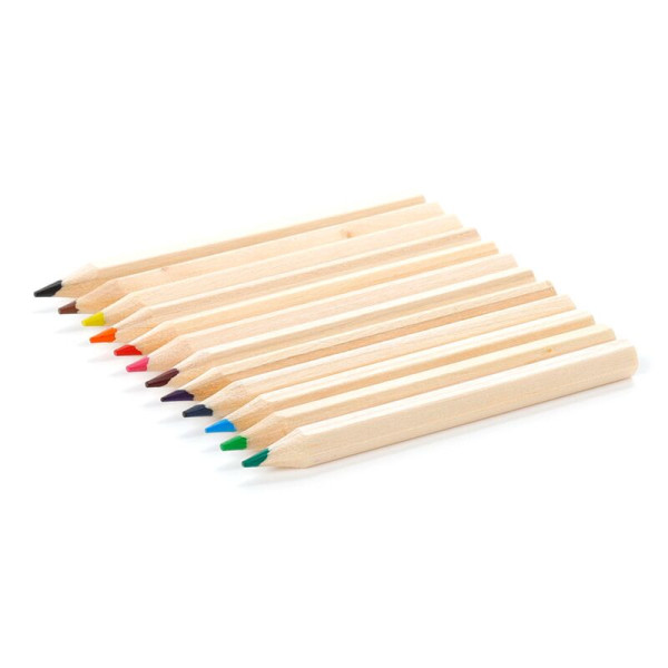 Mini crayons de couleurs - 12 couleurs - Boîte ronde - Enfant - Idéal pour voyage