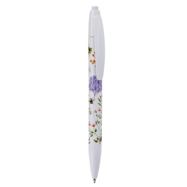 Stylo bille - Encre noire - Rétractable - 3 modèles assortis - Motif abeille et fleurs