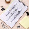 Stylo bille - Encre noire - Rétractable - 3 modèles assortis - Motif abeille et fleurs