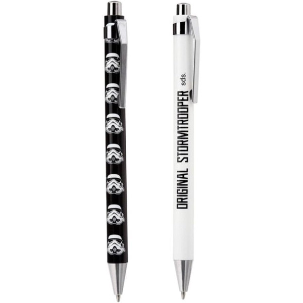 Stylo bille - Star Wars - Stormtrooper - 2 modèles - Rétractable - Blanc/Noir