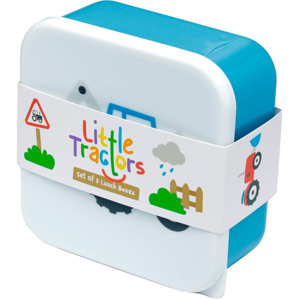 Boîtes à déjeuner - Assortiment 3 tailles - Plastique - Enfant - Modèles tracteurs