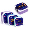 Boîtes à déjeuner - Assortiment 3 tailles - Plastique - Enfant - Game over - Design rétro