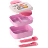 Boite à déjeuner - Avec couverts - Rose - Pusheen le chat - Plastique sans BPA