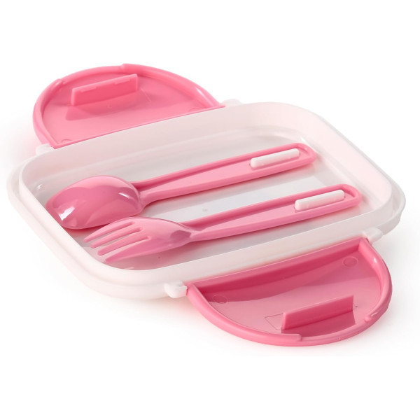 Boite à déjeuner - Avec couverts - Rose - Pusheen le chat - Plastique sans BPA