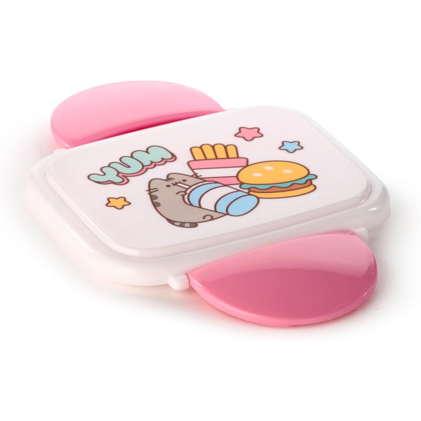 Boite à déjeuner - Avec couverts - Rose - Pusheen le chat - Plastique sans BPA