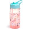 Boite à goûter et gourde avec paille - Licorne - Rose/Bleu - Plastique sans BPA