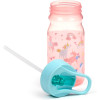 Boite à goûter et gourde avec paille - Licorne - Rose/Bleu - Plastique sans BPA