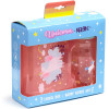 Boite à goûter et gourde avec paille - Licorne - Rose/Bleu - Plastique sans BPA