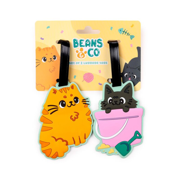 photo-Etiquettes pour bagages et valises - PVC - Chats - Réglable - Personnalisable