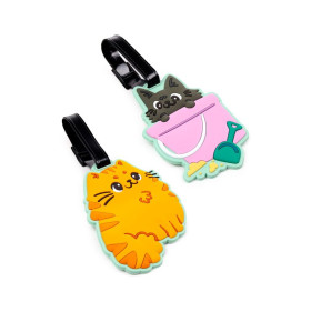 Etiquettes pour bagages et valises - PVC - Chats - Réglable - Personnalisable