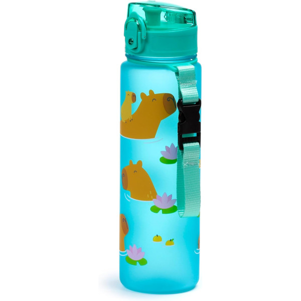 Gourde - Avec paille intégrée - Plastique sans BPA - 600ml - Enfant - Motif animal