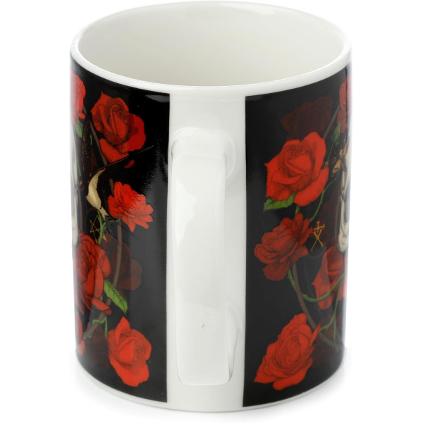 Tasse - Mug - Crâne + roses - Porcelaine - Punk/Gothique - Idée cadeau