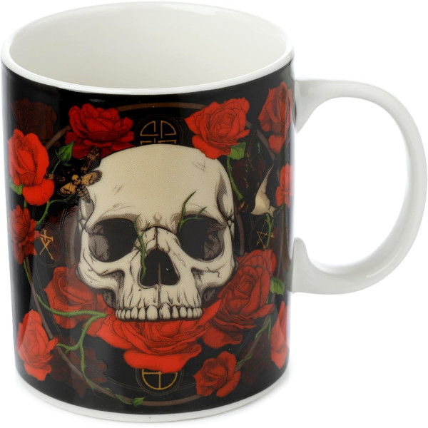 photo-Tasse - Mug - Crâne + roses - Porcelaine - Idée cadeau