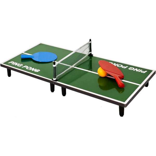 photo-Jeu de ping-pong de table - Compacte - 1 table + 2 raquettes + balle - Tous âges