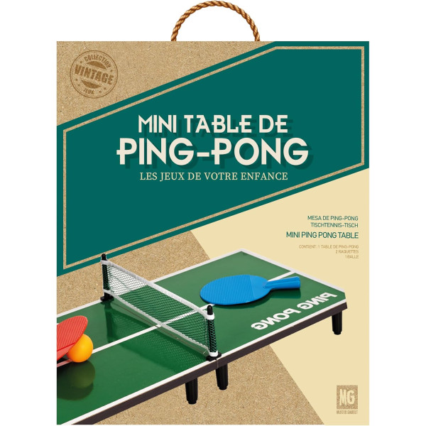 Jeu de ping-pong de table - Compacte - 1 table + 2 raquettes + balle - Tous âges