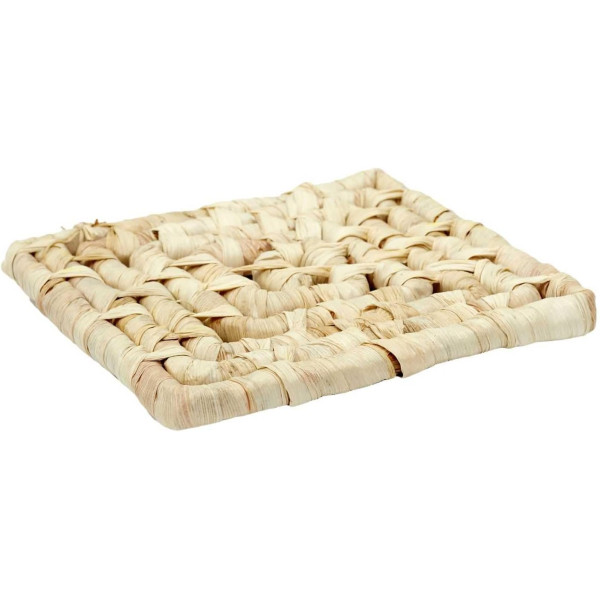 photo-Dessous de plat - 15x15cm - Tressé en fibres naturelles - Pour plats chauds - Cuisine