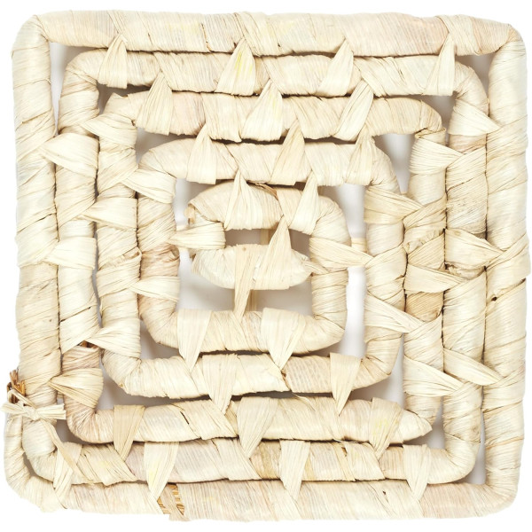 Dessous de plat - 15x15cm - Tressé en fibres naturelles - Pour plats chauds - Cuisine