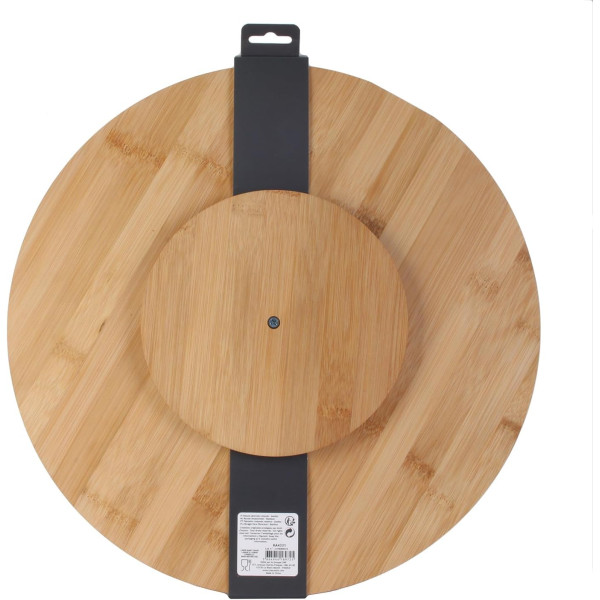 Plateau - Rond - Tournant - Bois bambou - 35cm diamètre - Idéal fromages, fruits, apéritif