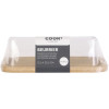 Beurrier - Couvercle plastique transparent - Support bois - 20,5x12,5x6cm - Cuisine