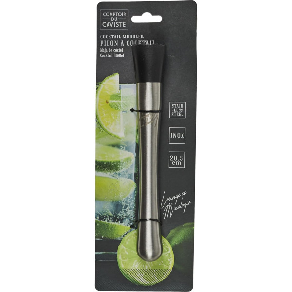 photo-Pilon à cocktail - Inox - Pour mojito, caïpirinhas, bellinis - 20,5cm hauteur