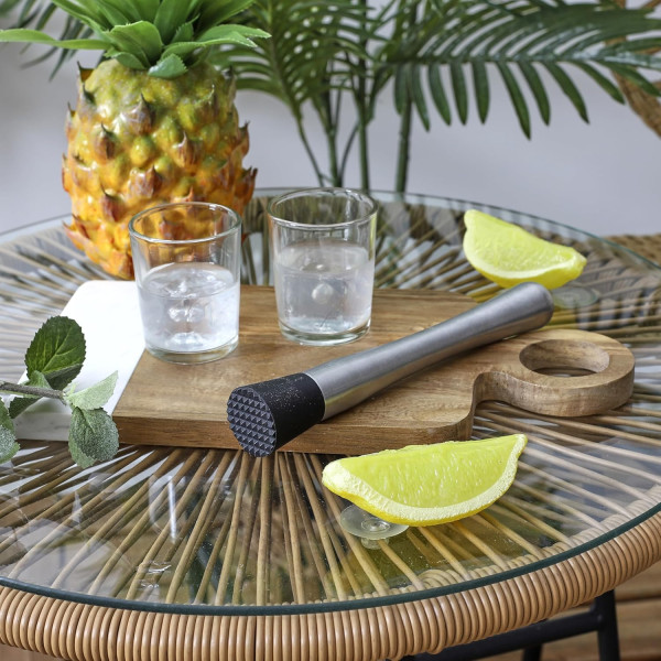 Pilon à cocktail - Inox - Pour mojito, caïpirinhas, bellinis - 20,5cm hauteur