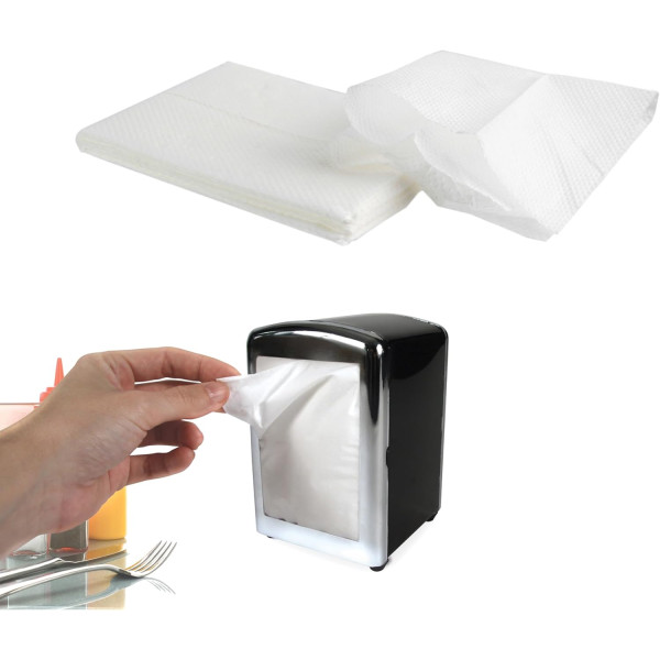 Serviettes en papier - Blanche - Pour distributeur - 12,5x8cm - 100 serviettes