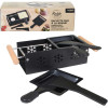 photo-Appareil à raclette - 2 personnes - Chauffe avec bougie - 2 poêlons + spatules bois
