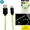Câble de charge rapide - TYPE C et USB - 2m de longueur - Couleur fluo