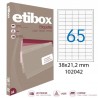 photo-6500 étiquettes - Blanches - 38x21,2mm - Etibox - Apli - 102042 - Copieur, laser, jet d'encre
