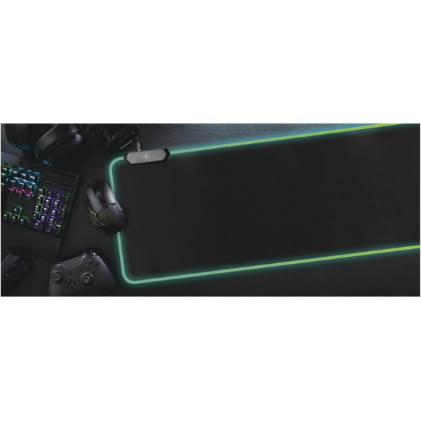 Tapis de souris - Gamer - Noir - Grand format 80x30cm - 2 ports USB + éclairage RGB