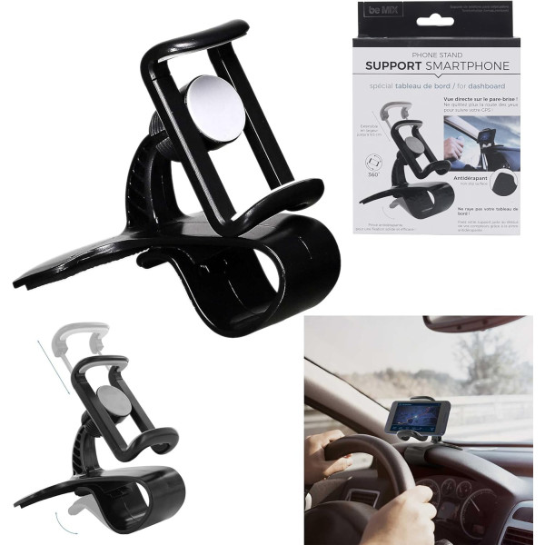 Support pour téléphone - Se fixe au tableau de bord - Voiture - Pratique