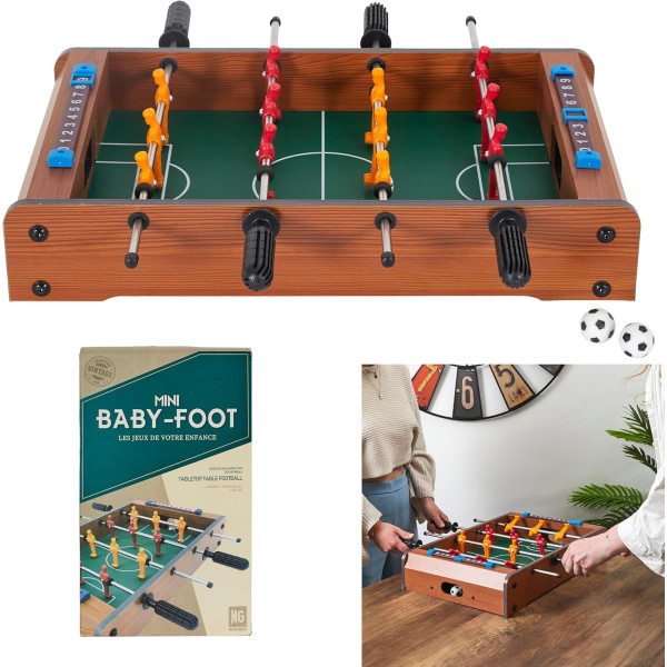 Baby-foot - A poser sur une table - 51x31x10cm - Idéal pour le bureau - Idée cadeau