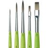 Pinceaux - Plat - Rond - Acrylique - Huile - Synthétique - Assortiment de 5 tailles + trousse - Da Vinci