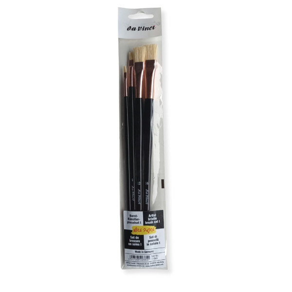 photo-Pinceaux - Plat - Brosse - Fibres naturelles - Tailles 0,4,12 et 14 - Acrylique - Huile - Da Vinci