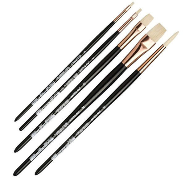 Pinceaux - Plat - Rond - Fibres naturelles - Tailles 0,2,10,14 et 16 - Acrylique - Huile - Da Vinci
