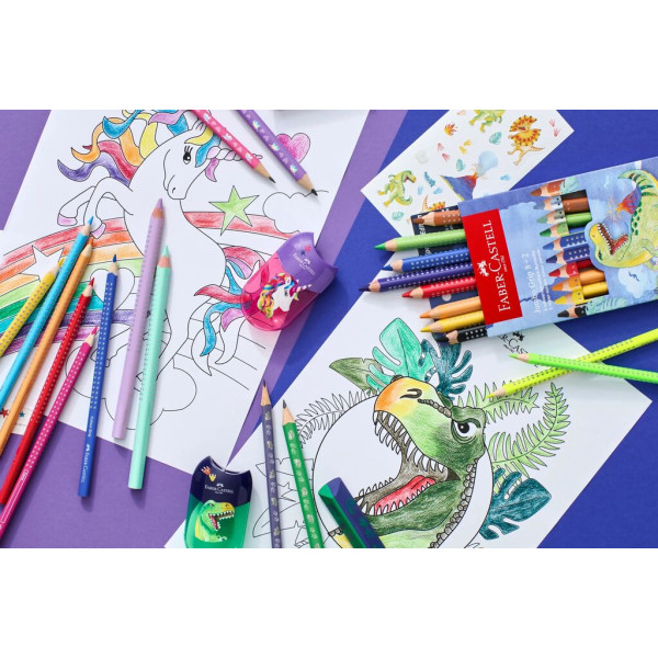Crayons de couleur - Coloriage - Enfant - 18 couleurs + 6 métalliques - Ergonomique - Faber-Castell